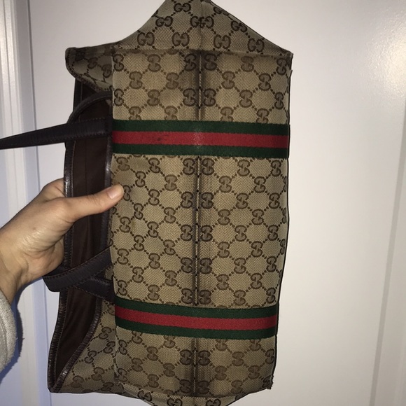 Authentic Gucci Sherry Line Shoulder Bag Tote 2 stripes - Picture 15 of 15